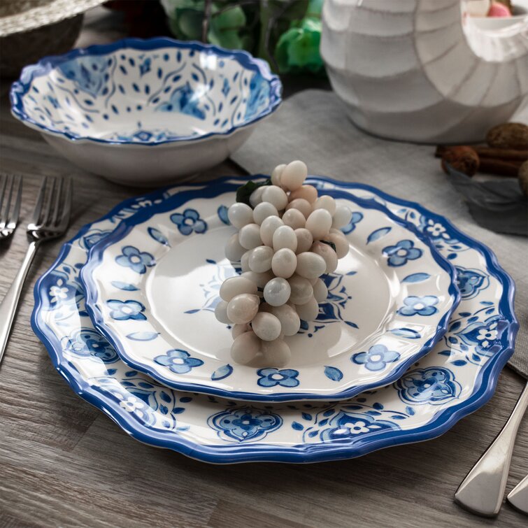 Blue melamine outlet dinnerware sets